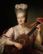 Madame Clotilde playing the guitar Francois-Hubert Drouais